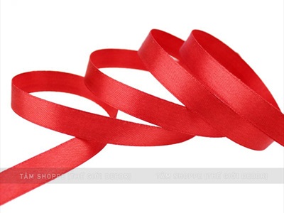 Ruy băng đỏ vải lụa satin cuộn 22m nhiều cỡ RUYBANG-13