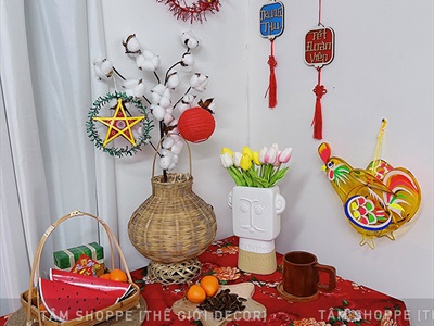 Vải đỏ hoa mẫu đơn to Vintage khổ 1m6 (bán theo 1 mét tới) PK-VAI-03