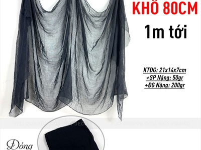 Vải gạc đen trơn khổ 80cm (bán theo 1 mét tới) PK-VAI-07