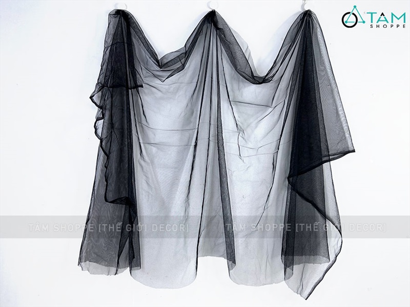 Vải mùng đen trơn khổ 2m (bán theo 1 mét tới) PK-VAI-06