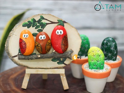 Viên đá cuội tự nhiên Decor - chặn giấy - kỳ lưng SOIDA-01