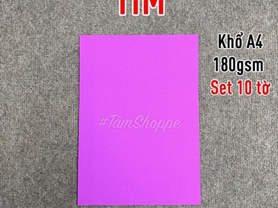 Xấp 10 tờ giấy màu cứng khổ A4 180gsm GIAYMAU-01