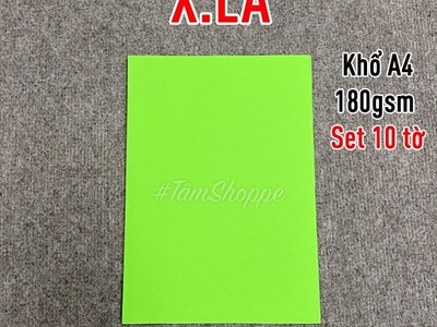 Xấp 10 tờ giấy màu cứng khổ A4 180gsm GIAYMAU-01