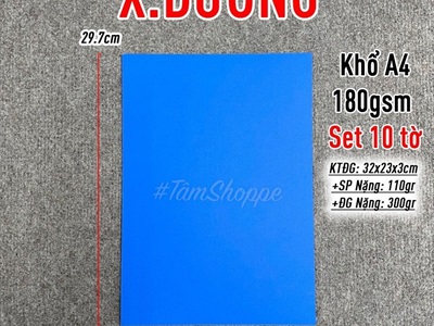 Xấp 10 tờ giấy màu cứng khổ A4 180gsm GIAYMAU-01
