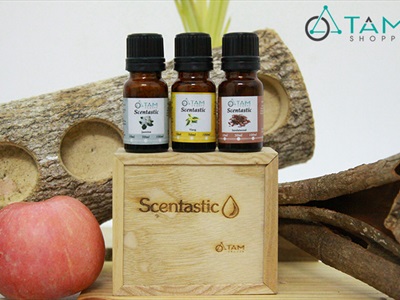 Combo TD02: Bộ 3 chai tinh dầu thiên nhiên 10ml ‪SCENTASTIC [ Tặng hộp gỗ ]