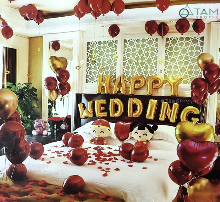 bộ trang trí phòng cưới phòng tân hôn lãng mạn