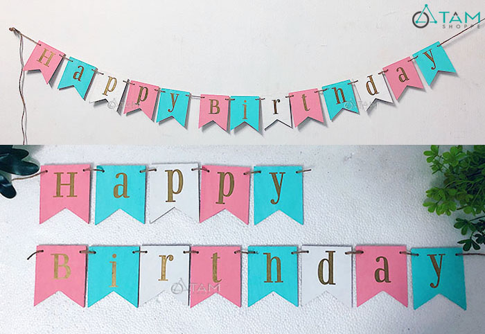 Dây Chữ Happy Birthday Màu Xanh  Dịch vụ trang trí  Phụ kiện sinh nhật