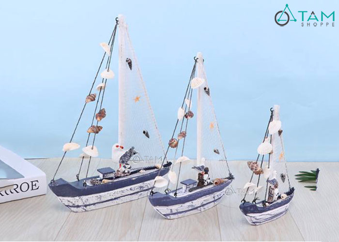Mô hình tàu chở hàng 3 cánh buồm  gỗ cẩm 40cm  Lazadavn